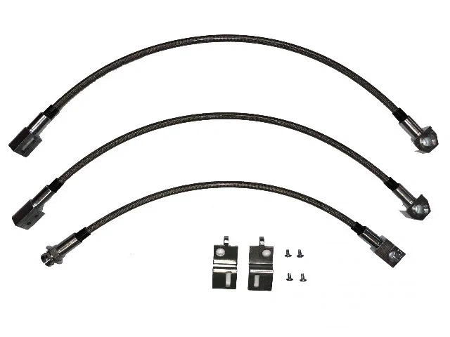1973-74 Dodge Charger Brake Hose Kit Braided Stainless - HSK0037SS